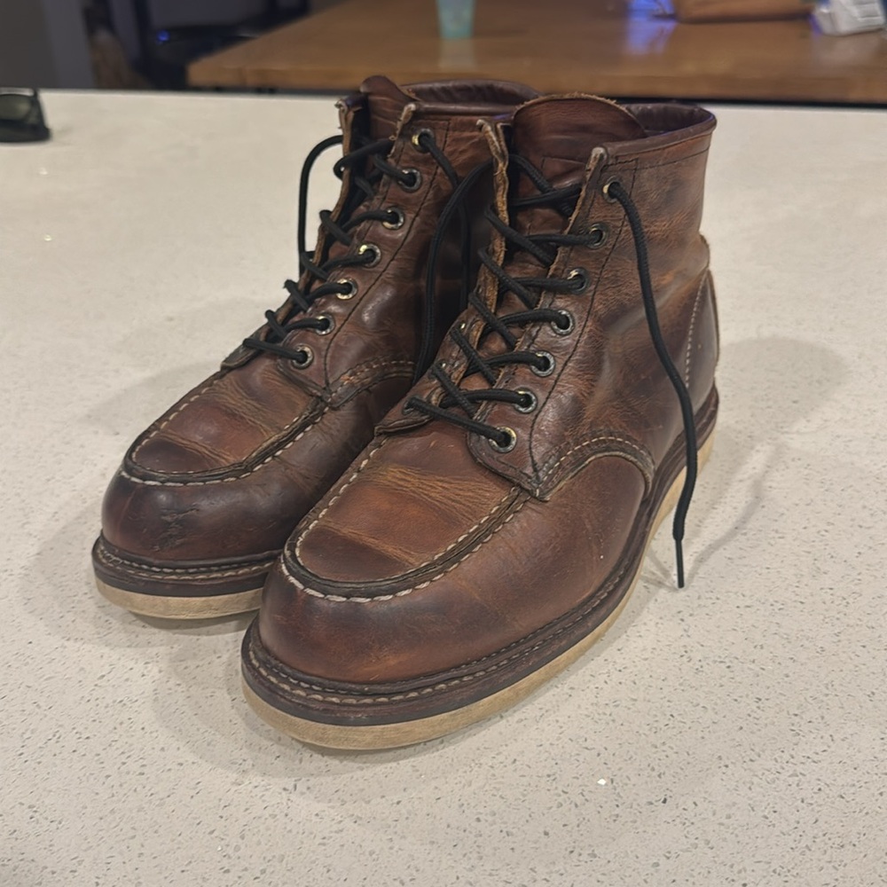 REDWING BOOTS - 1907 MOC TOE COPPER ROUGH & TOUGH LEATHER - Sz 8D - Picture 5 of 7